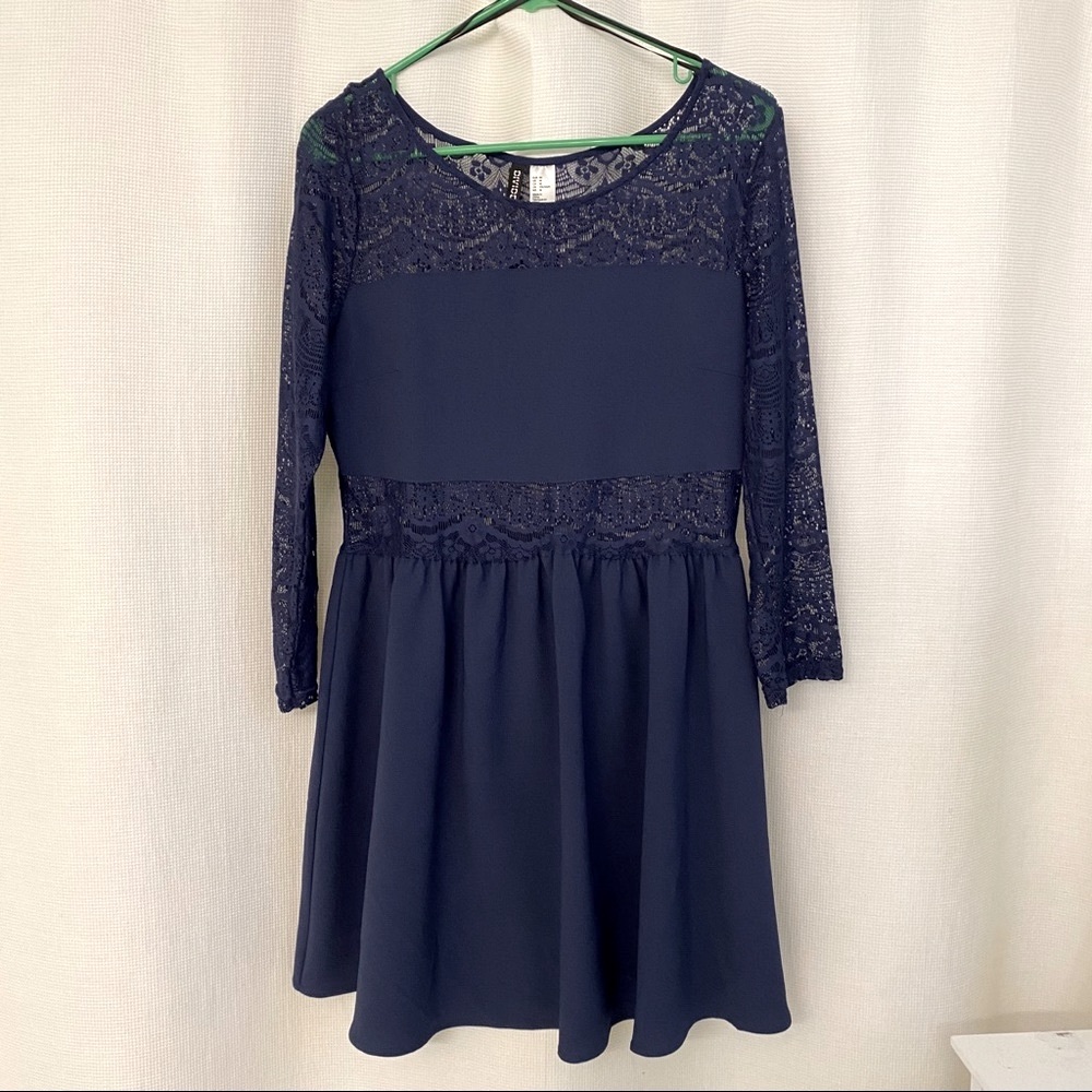 H&M Navy Blue Lace Dress